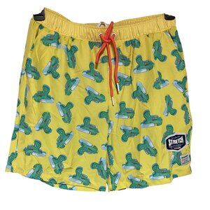 Mosmann Australia Mens Yellow Swim Trunks Size M Water Gun Print Mesh Lining
